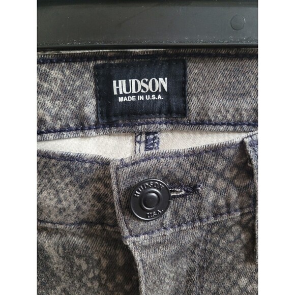 HUDSON Nico Midrise Super Skinny Gray Snake Print Jeans Sz 26 - Picture 2 of 7